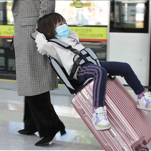 Toddler Travel Suitcase with Safety Anti-Slip Rope, Ride-On Solution