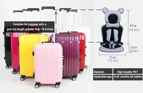 Toddler Travel Suitcase with Safety Anti-Slip Rope, Ride-On Solution