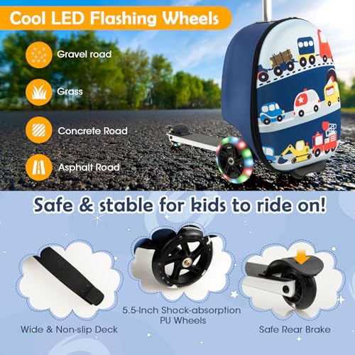 Goplus 2-in-1 Suitcase Scooter: Lightweight, Waterproof (Car)