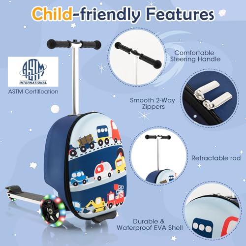 Goplus 2-in-1 Suitcase Scooter: Lightweight, Waterproof (Car)