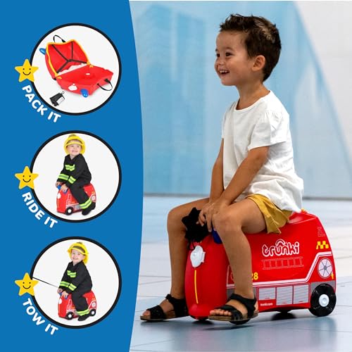 Frank Fire Truck Red Ride-On Kids Suitcase