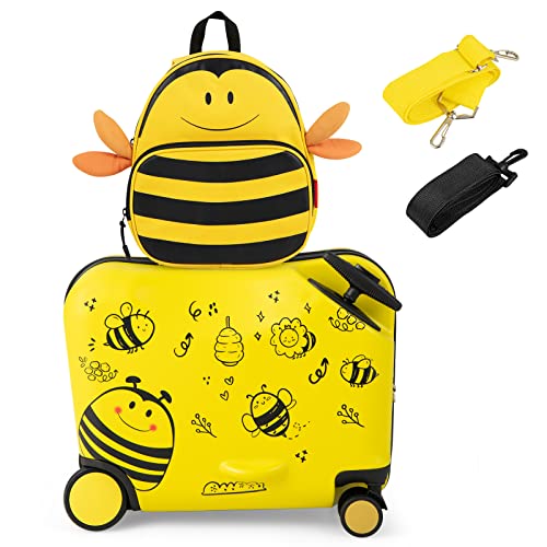 Bee Themed Kids Travel Set: Backpack & Suitcase