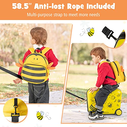 Bee Themed Kids Travel Set: Backpack & Suitcase