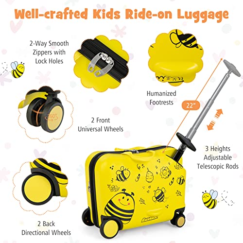 Bee Themed Kids Travel Set: Backpack & Suitcase