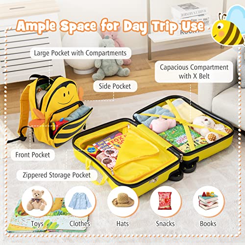 Bee Themed Kids Travel Set: Backpack & Suitcase