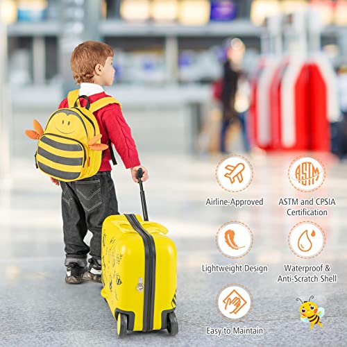 Bee Themed Kids Travel Set: Backpack & Suitcase