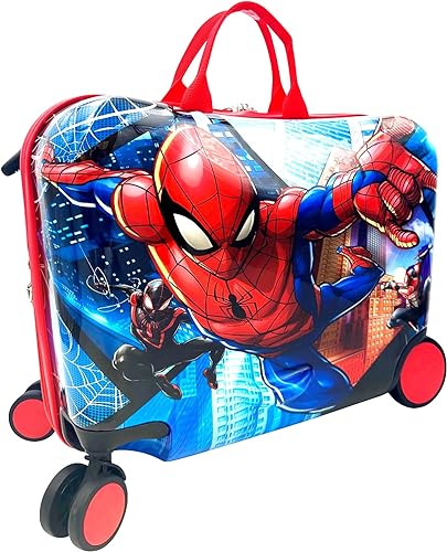 Spiderman Ride-On Suitcase for Kids with Wheels