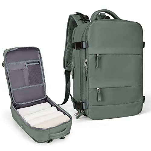Coowoz Olive Green Travel Backpack for Men and Women
