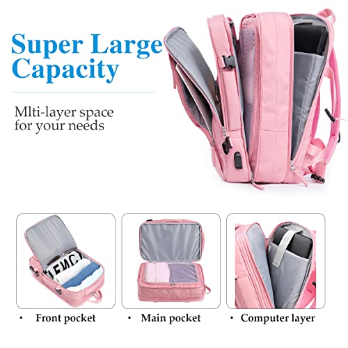 Victoriatourist XL Expandable Travel Laptop Backpack, Pink