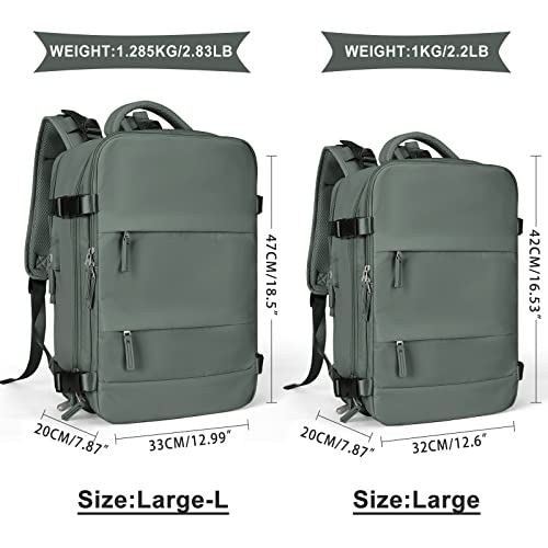 Coowoz Olive Green Travel Backpack for Men and Women