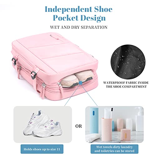 Victoriatourist XL Expandable Travel Laptop Backpack, Pink