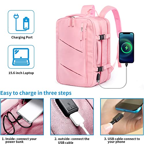 Victoriatourist XL Expandable Travel Laptop Backpack, Pink