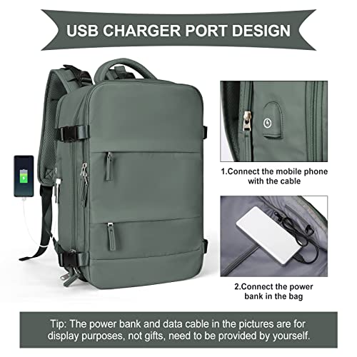 Coowoz Olive Green Travel Backpack for Men and Women