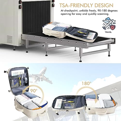 Beraliy Travel Backpack - 17 Inch Laptop Size, Beige