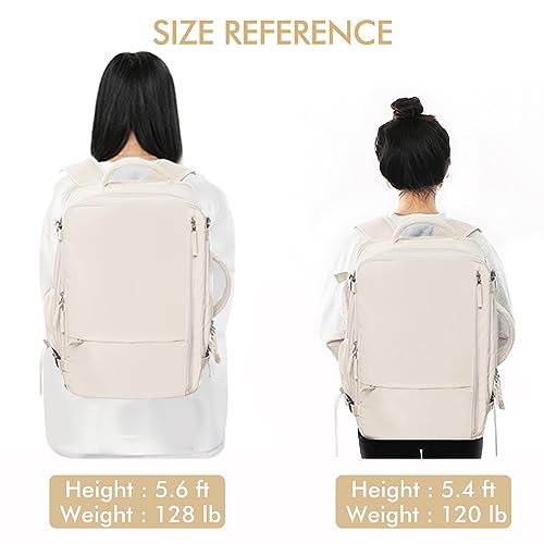 Beraliy Travel Backpack - 17 Inch Laptop Size, Beige