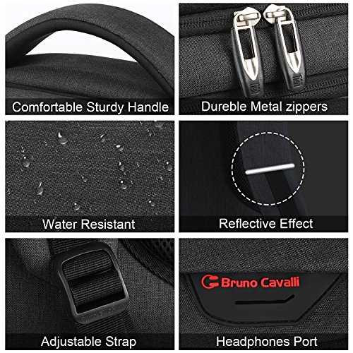 Anti-Theft USB Laptop Backpack - Black