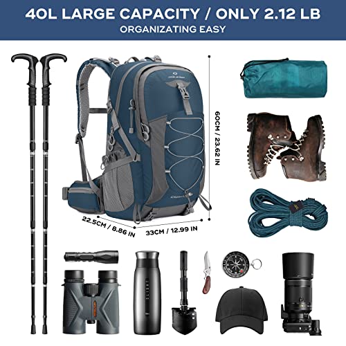 Maelstrom Hiking Backpack, 40L, Waterproof, Lightweight, Blue