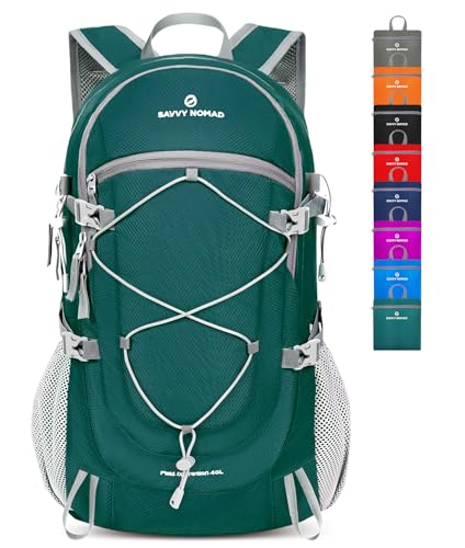 SAVVY NOMAD 40L Packable Hiking Backpack - Green