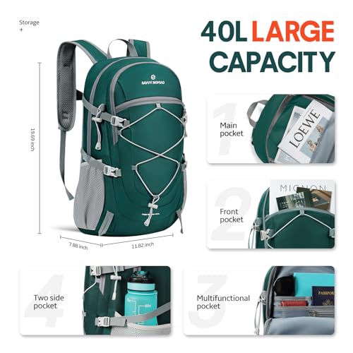 SAVVY NOMAD 40L Packable Hiking Backpack - Green