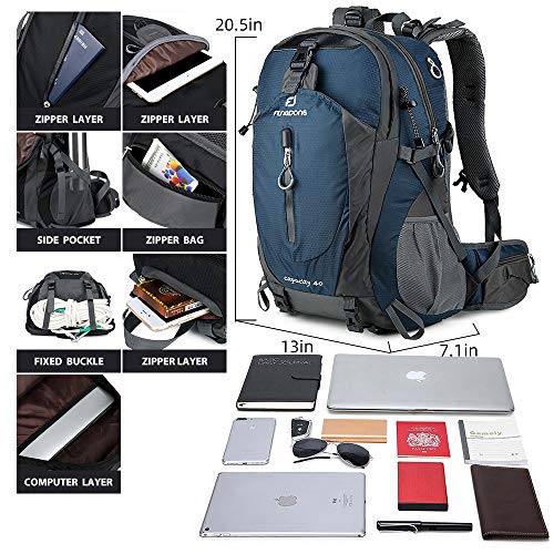 FENGDONG 40L Waterproof Outdoor Backpack for Hiking, Camping