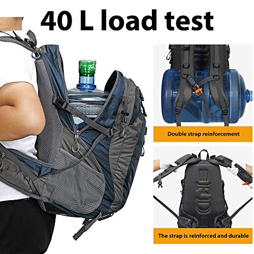 FENGDONG 40L Waterproof Outdoor Backpack for Hiking, Camping