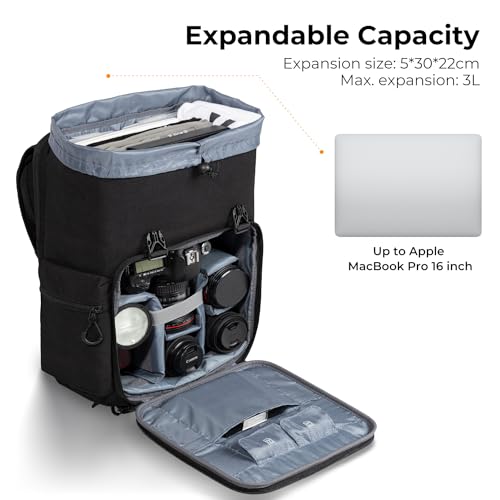 K&F Concept Camera Backpack, Large Capacity Photography Bag