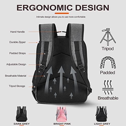 Waterproof Dark Grey Camera Backpack for DSLR/SLR Cameras