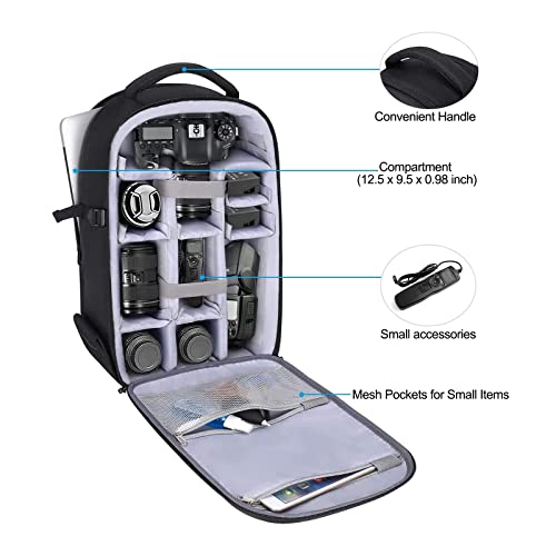 MOSISO Waterproof Camera Backpack with Laptop Compartment