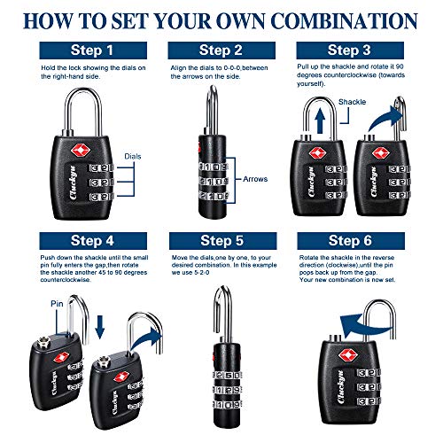 TSA Approved Luggage Locks - 4 Pack