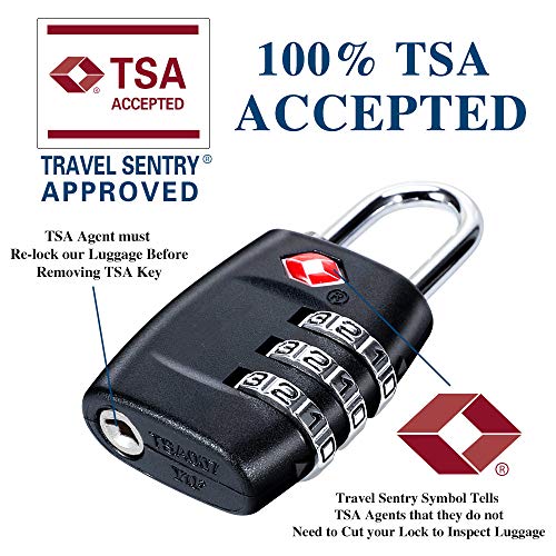 TSA Approved Luggage Locks - 4 Pack