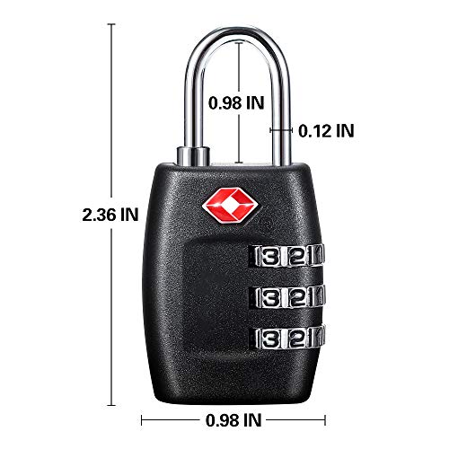 TSA Approved Luggage Locks - 4 Pack