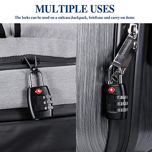 TSA Approved Luggage Locks - 4 Pack