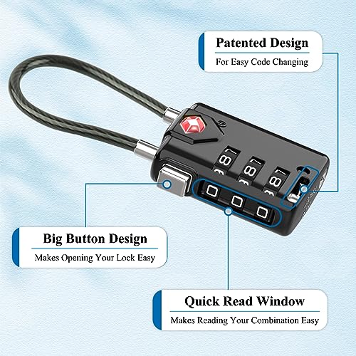 TSA Compatible Travel Luggage Locks - 2 pack
