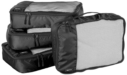 Amazon Basics Black Travel Organizer Cubes Set - Medium