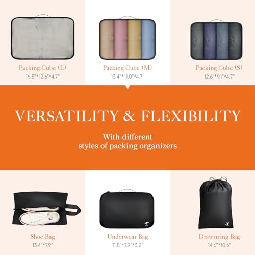 HOTOR Travel Packing Cubes - 6 Piece Set