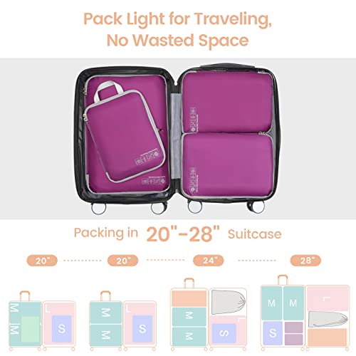 Purple Cambond Compression Packing Cubes - 4 Travel Bags