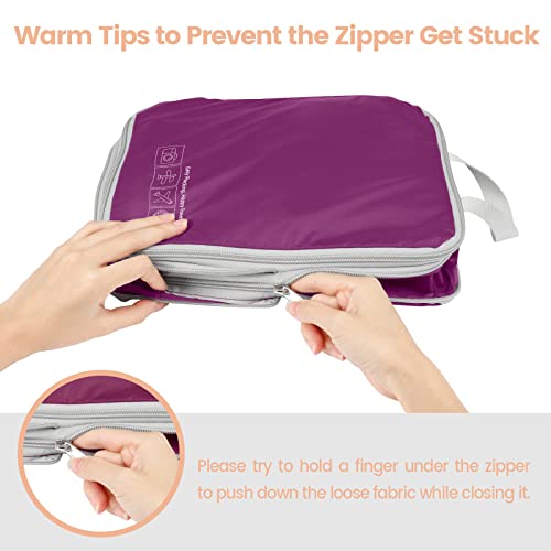 Purple Cambond Compression Packing Cubes - 4 Travel Bags