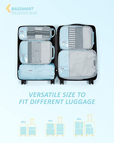 BAGSMART 6-Piece Packing Cube Set - Lightweight Suitcase Organizers