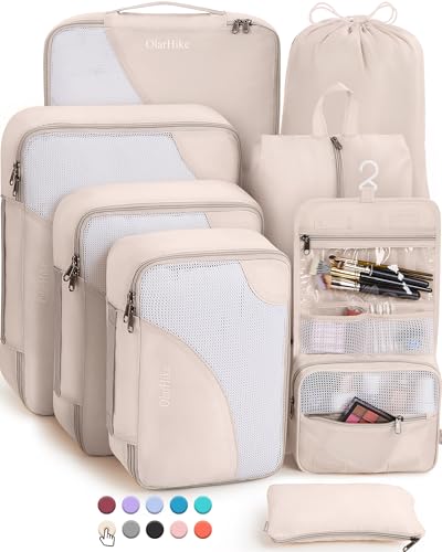 OlarHike 8-Piece Packing Cubes Set for Travel Suitcases