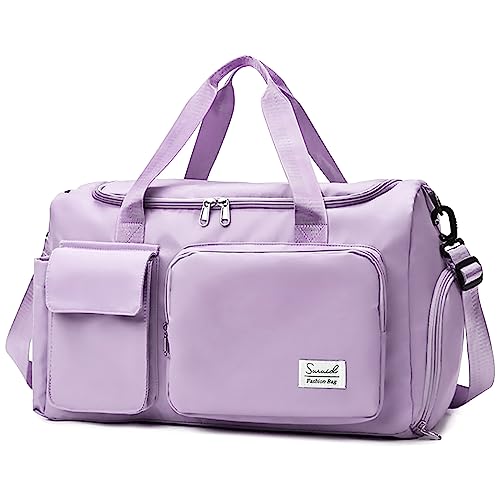 Purple Suruid Travel Duffel Bag with Shoes Compartment