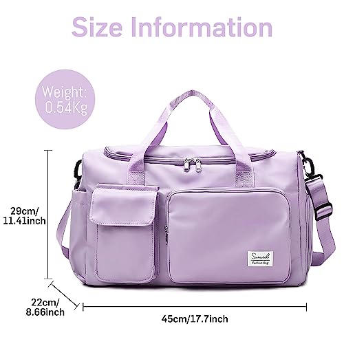 Purple Suruid Travel Duffel Bag with Shoes Compartment