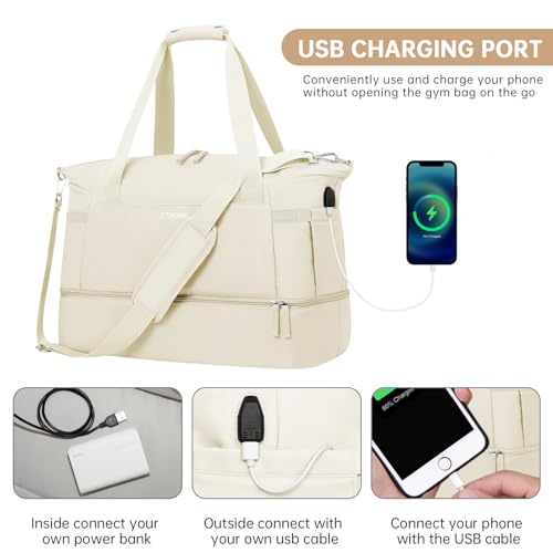 ETRONIK Women's Gym Bag with USB Charging Port