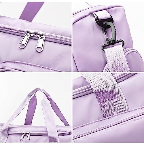 Purple Suruid Travel Duffel Bag with Shoes Compartment