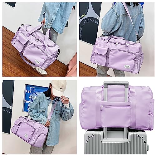 Purple Suruid Travel Duffel Bag with Shoes Compartment
