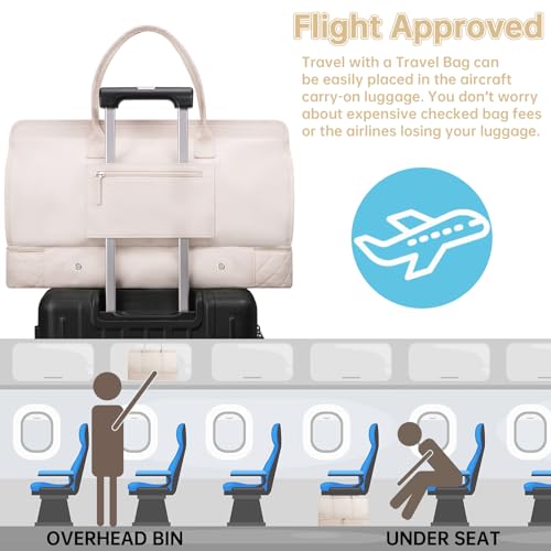 ETRONIK Large Women's Weekender Travel Bag - Beige