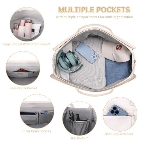 ETRONIK Large Women's Weekender Travel Bag - Beige