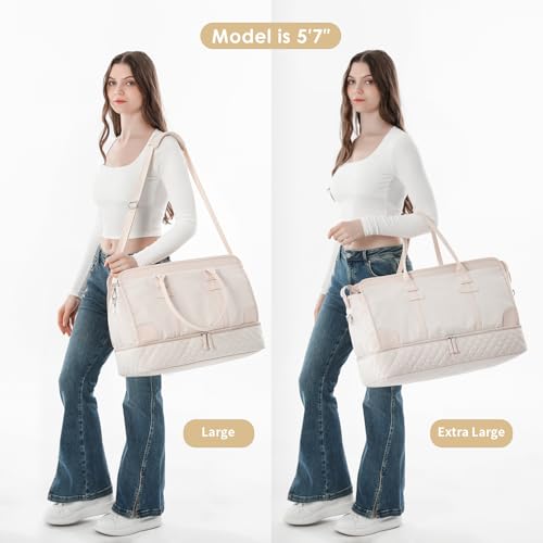 ETRONIK Large Women's Weekender Travel Bag - Beige