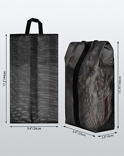 Large TPU Zippered Travel Shoe Bags, 6 Pcs