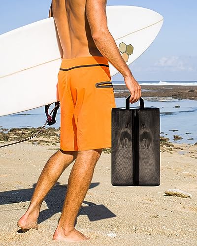 Large TPU Zippered Travel Shoe Bags, 6 Pcs