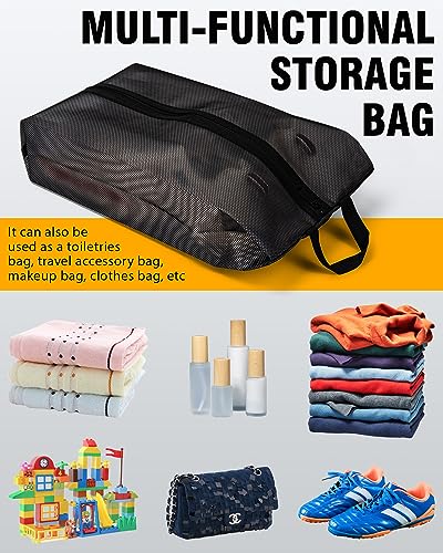 Large TPU Zippered Travel Shoe Bags, 6 Pcs